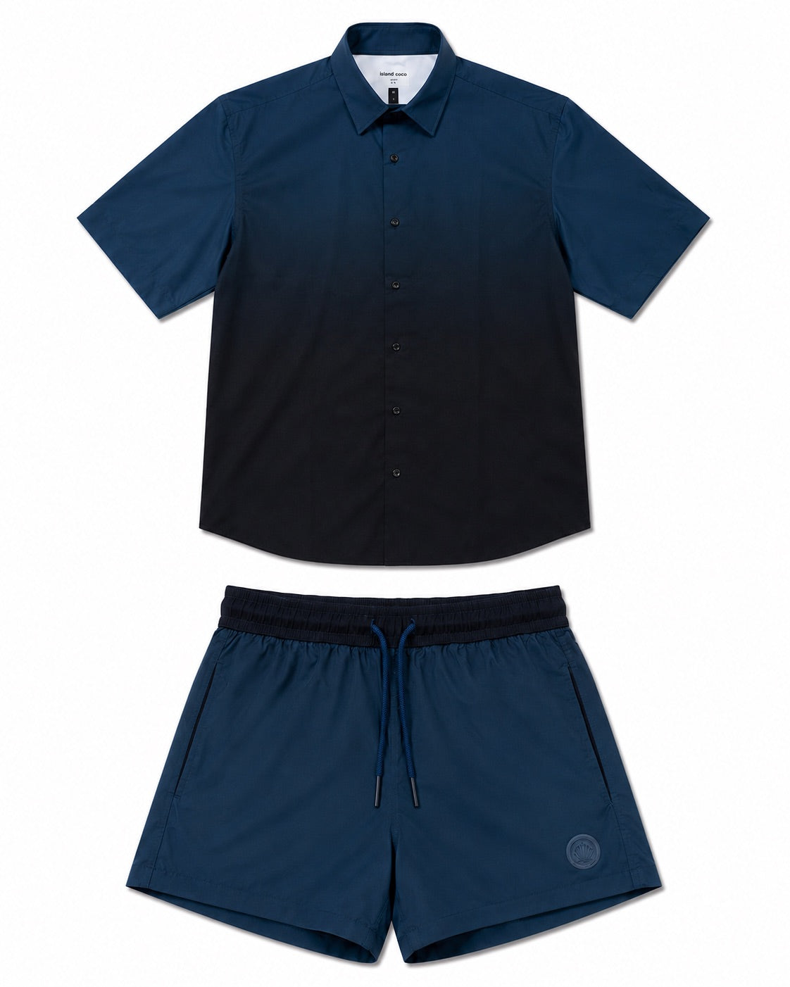 Coordinato mare degrado blu Navy Island coco