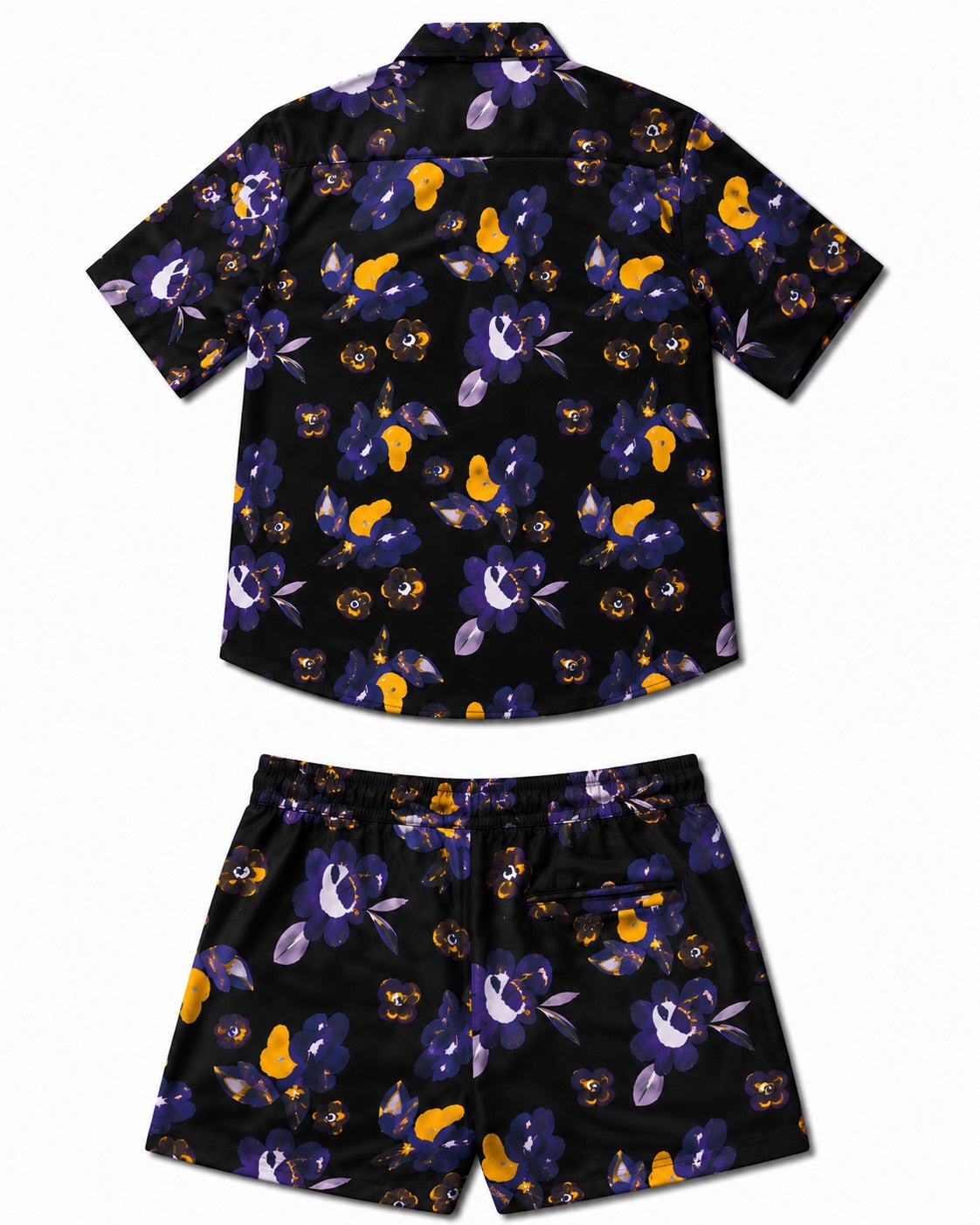 Coordinato mare floreale nero viola Island Coco