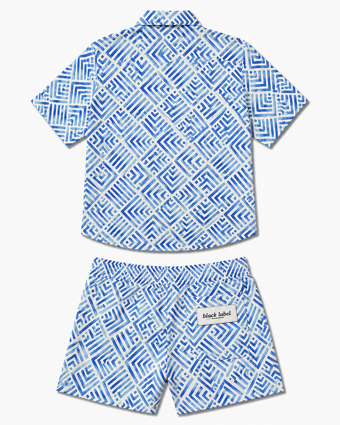 Coordinato mare geometrico  azzurro black label
