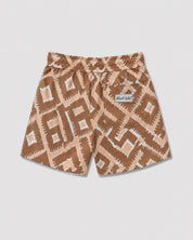 Coordinato  mare Fantasia Geometrica Beige e Cammello Black label