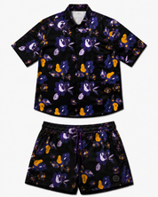 Coordinato mare floreale nero viola Island Coco
