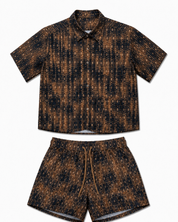 Coordinato Mare Marrone Fantasia Geometrica Black label