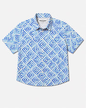 Coordinato mare geometrico  azzurro black label
