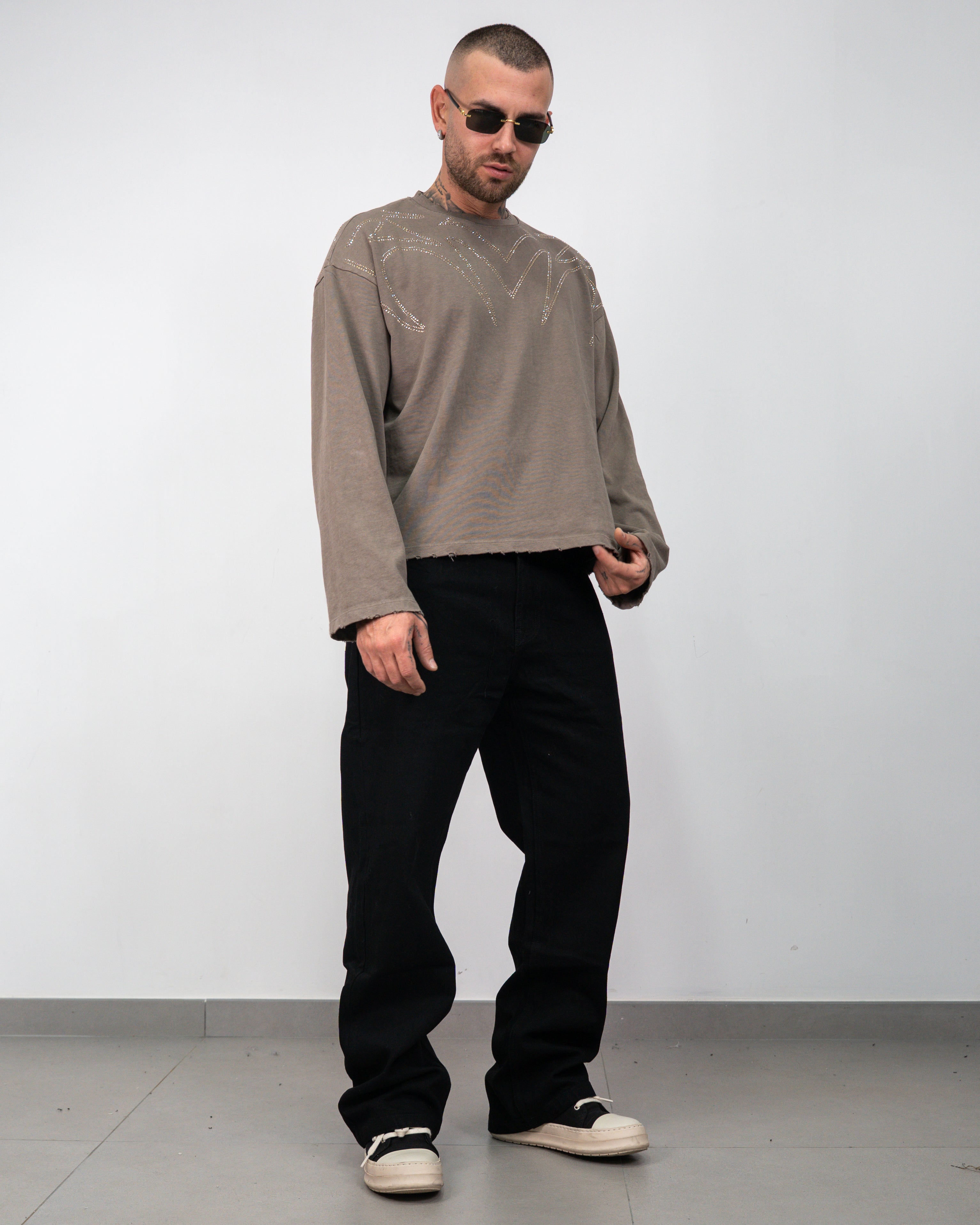 T-shirt long sleeve strass