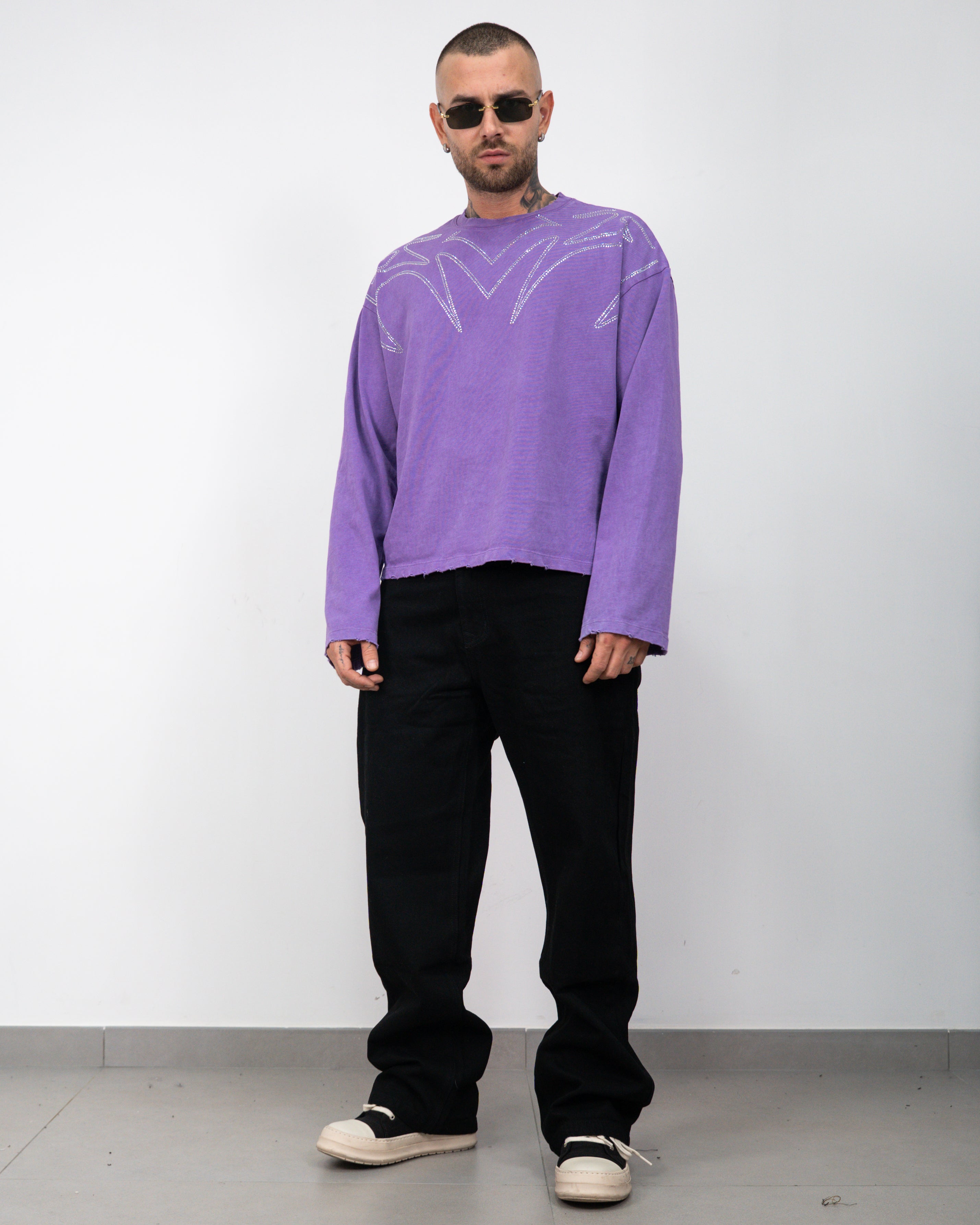 T-shirt long sleeve strass