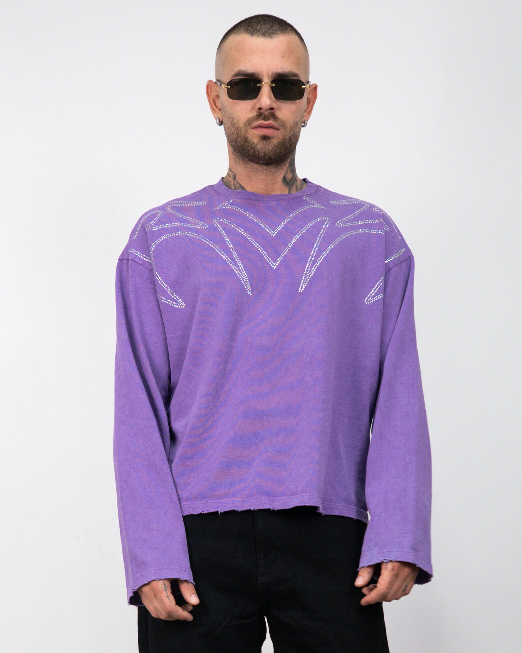 T-shirt long sleeve strass