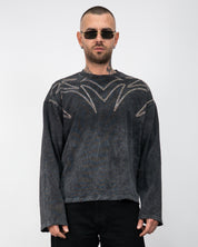 T-shirt long sleeve strass