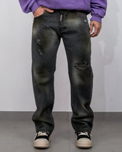 Straight fit spider effect black