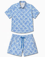 Coordinato mare geometrico  azzurro black label