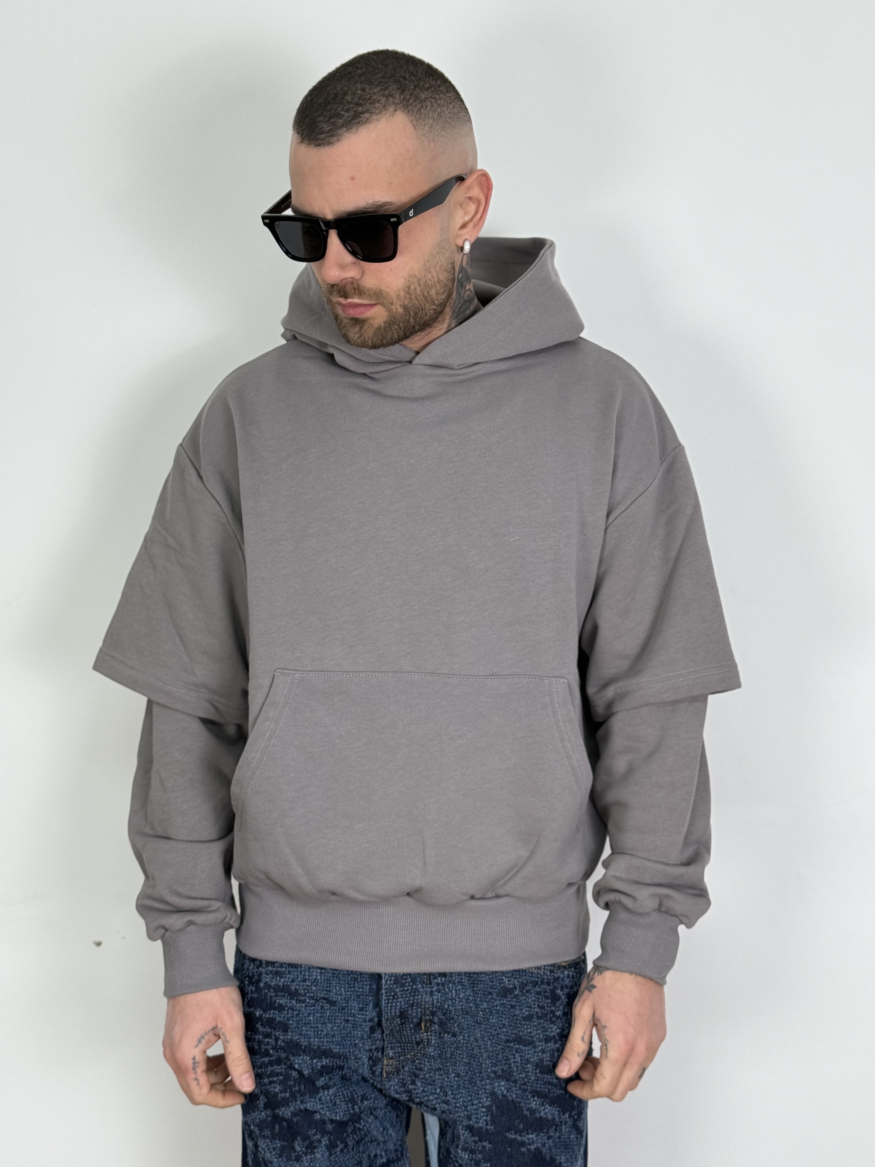 Felpa boxy double