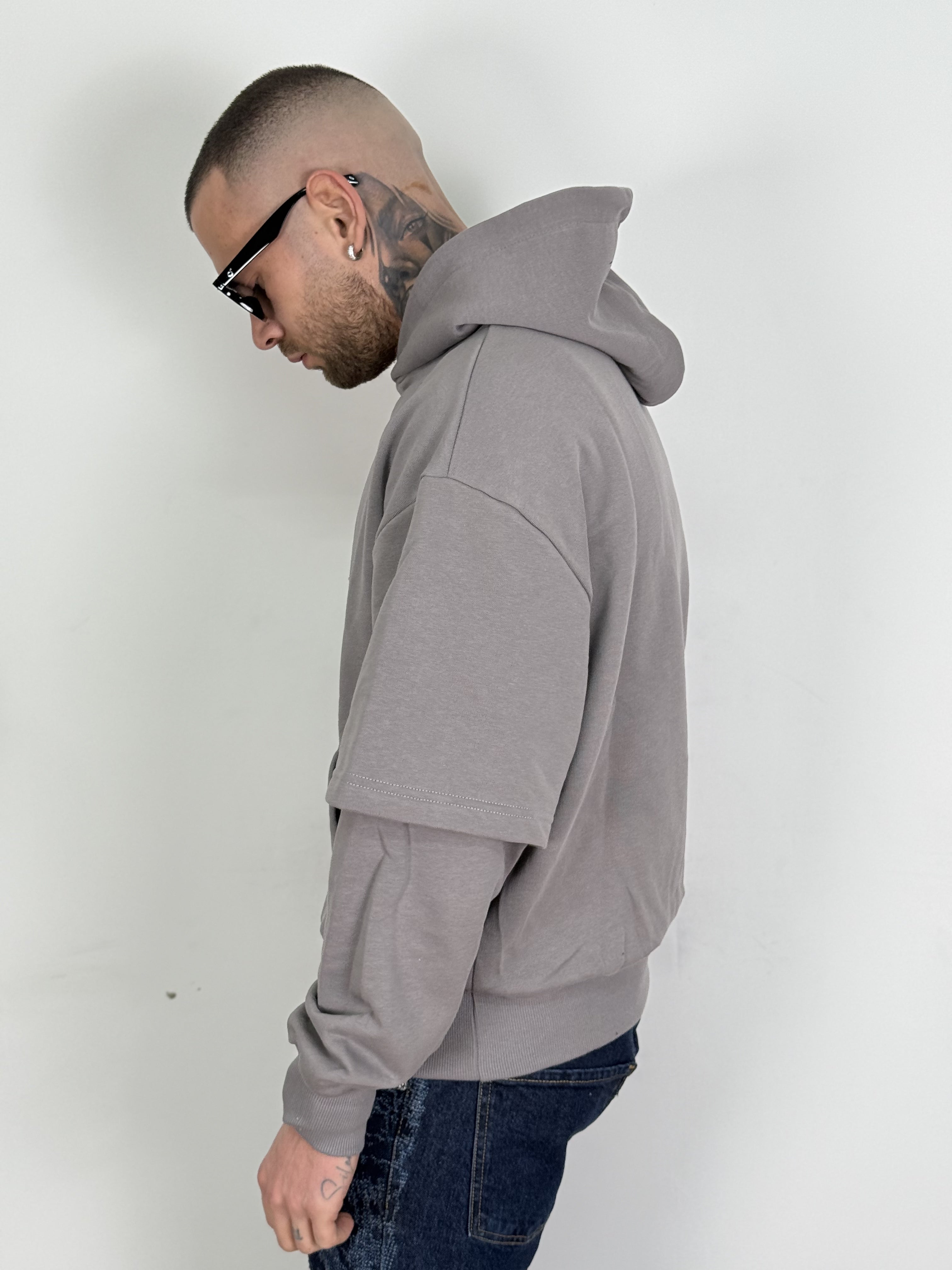 Felpa boxy double