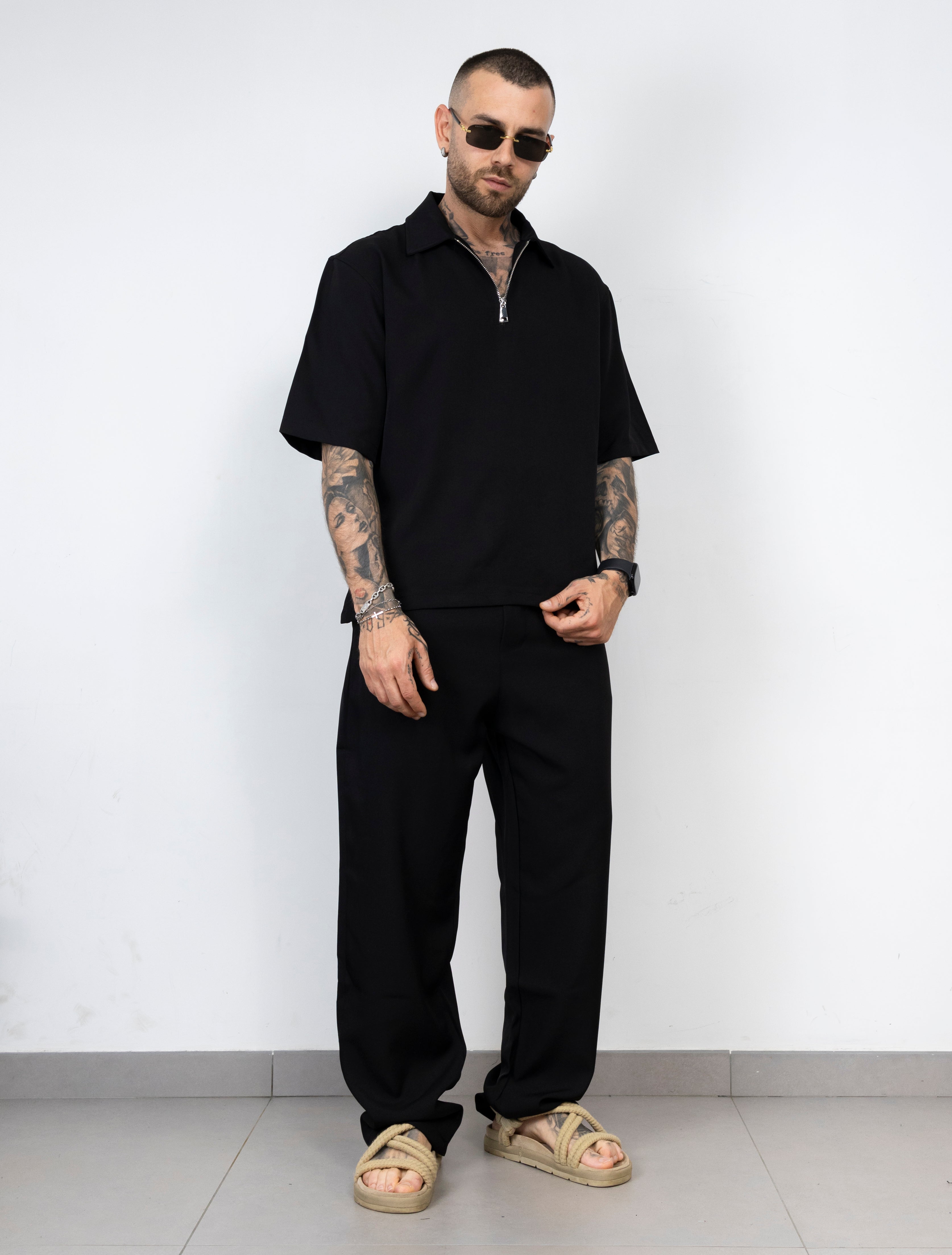 coordinato con polo zip