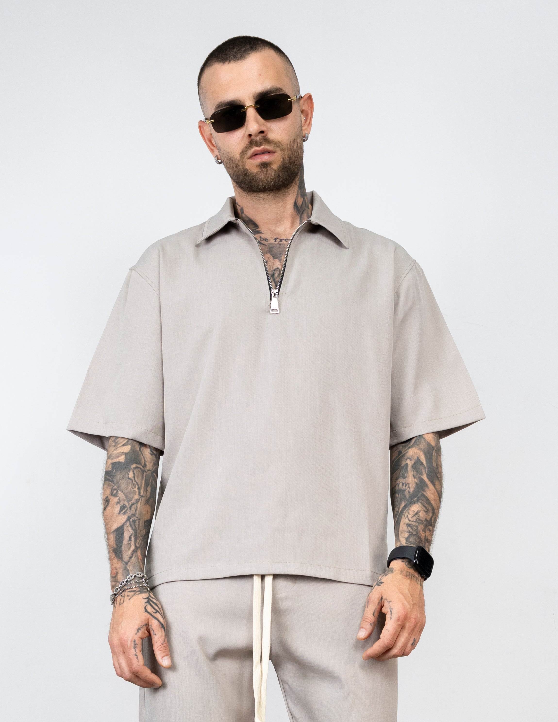 coordinato con polo zip
