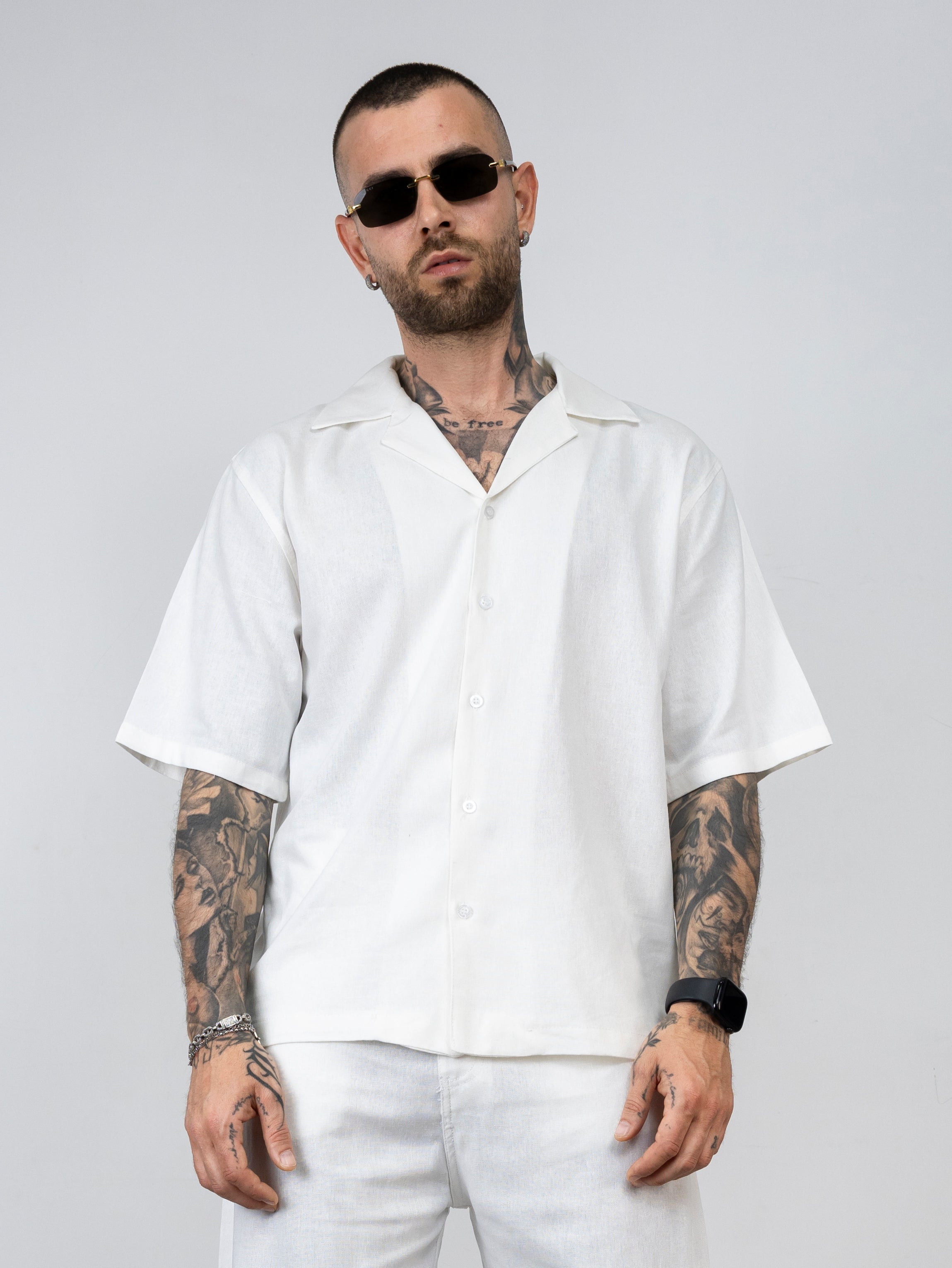 Camicia in lino mezza manica