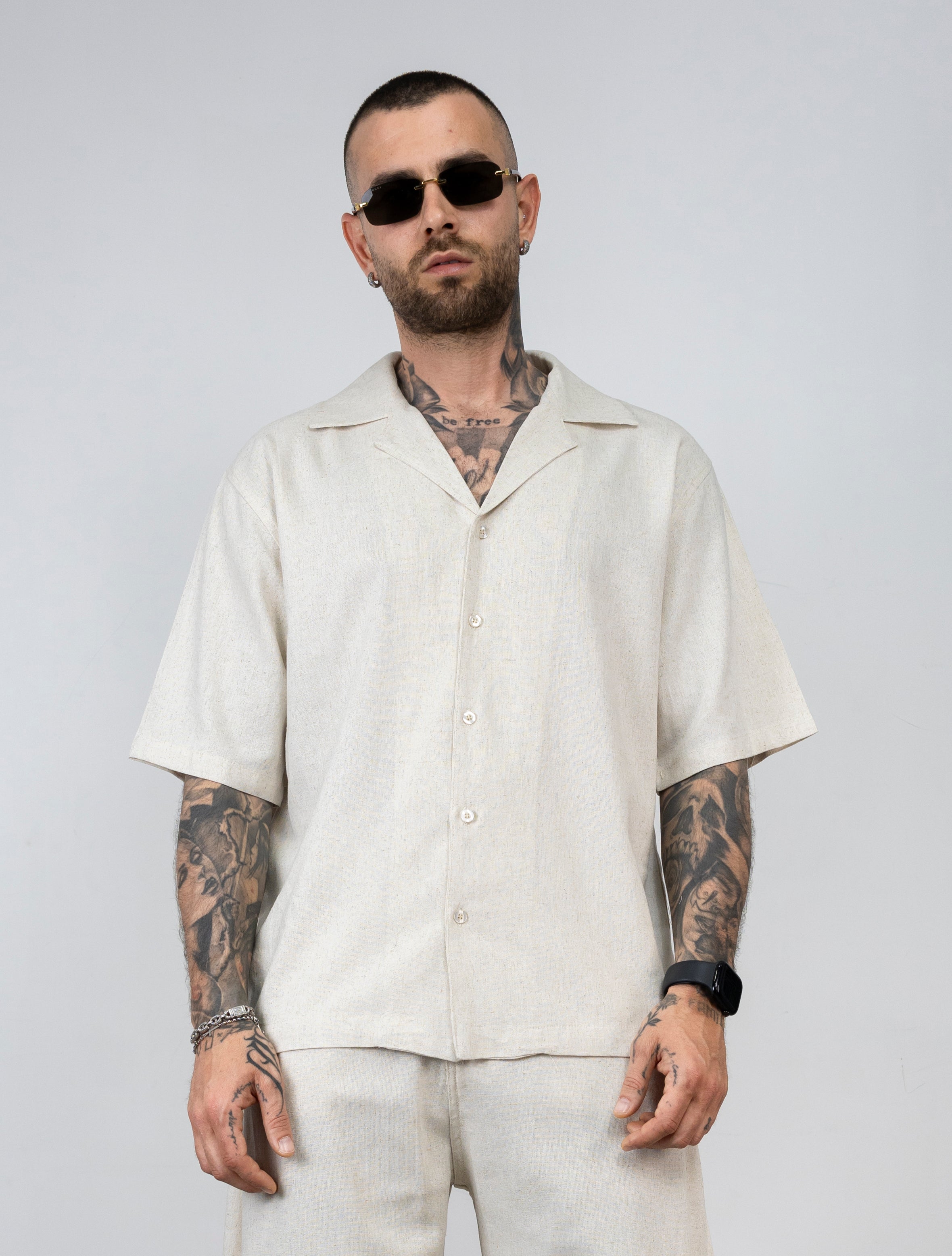 Camicia in lino mezza manica