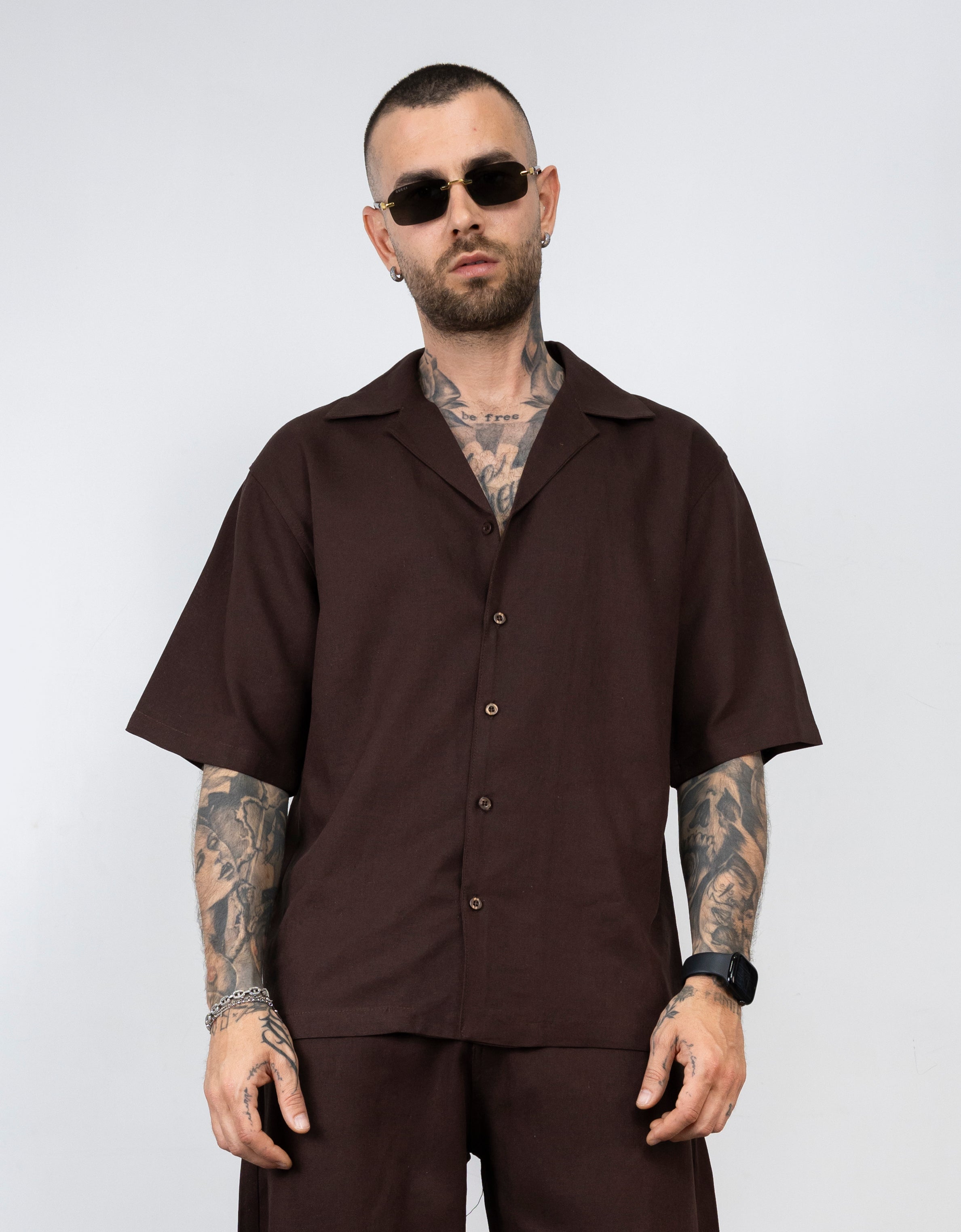 Camicia in lino mezza manica