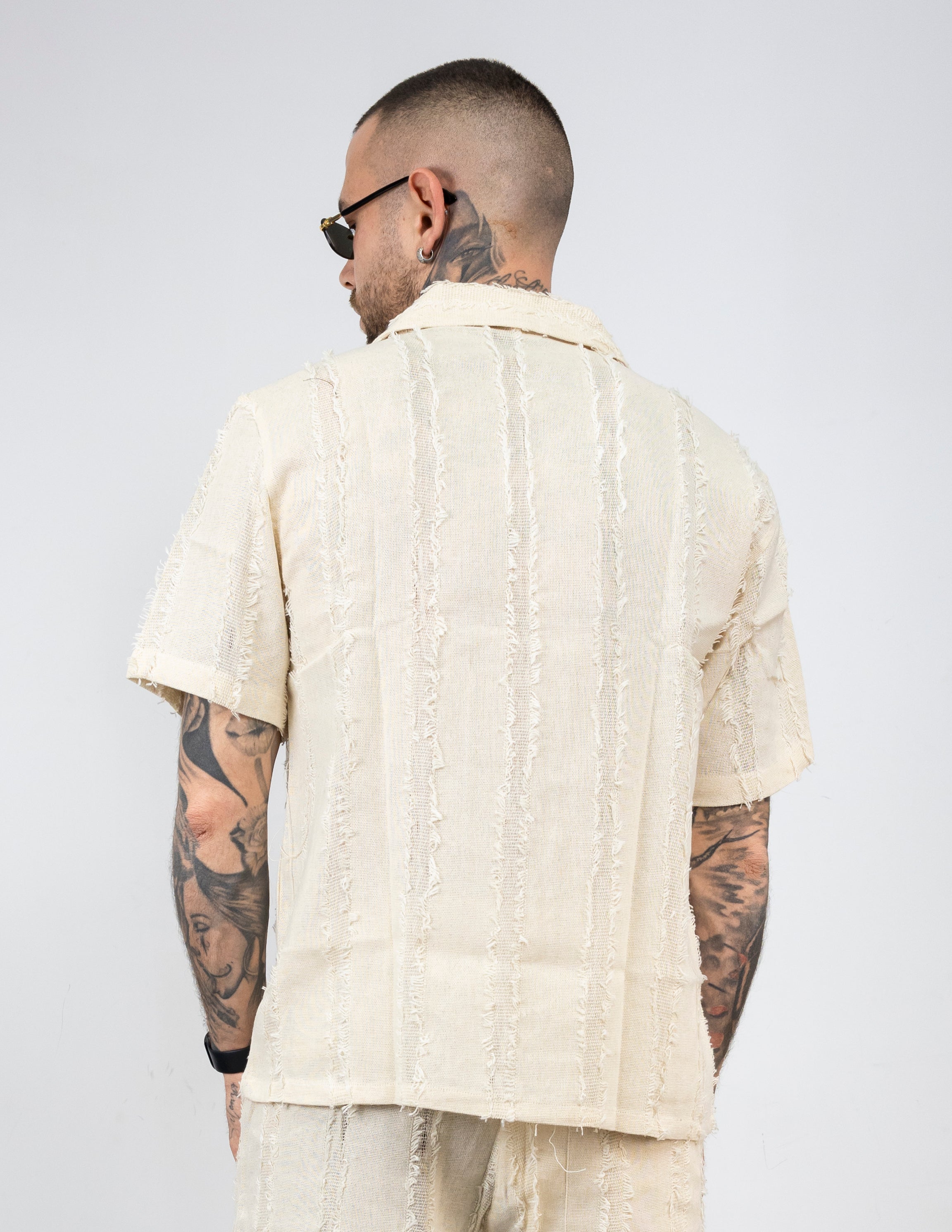 coordinato in misto lino con bermuda