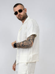coordinato in misto lino con bermuda