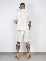 coordinato in misto lino con bermuda