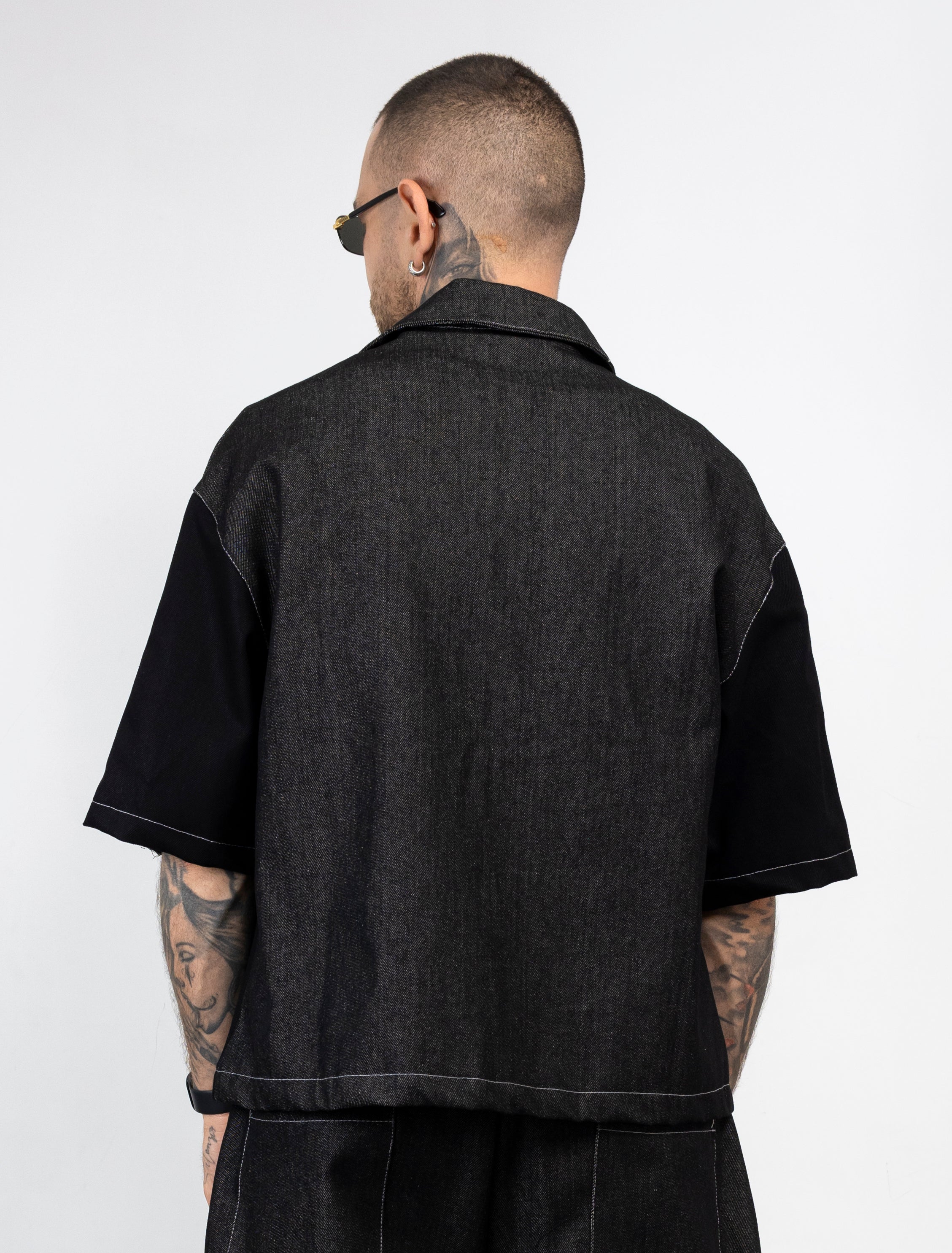 Coordinato Uomo Denim Black Stripes