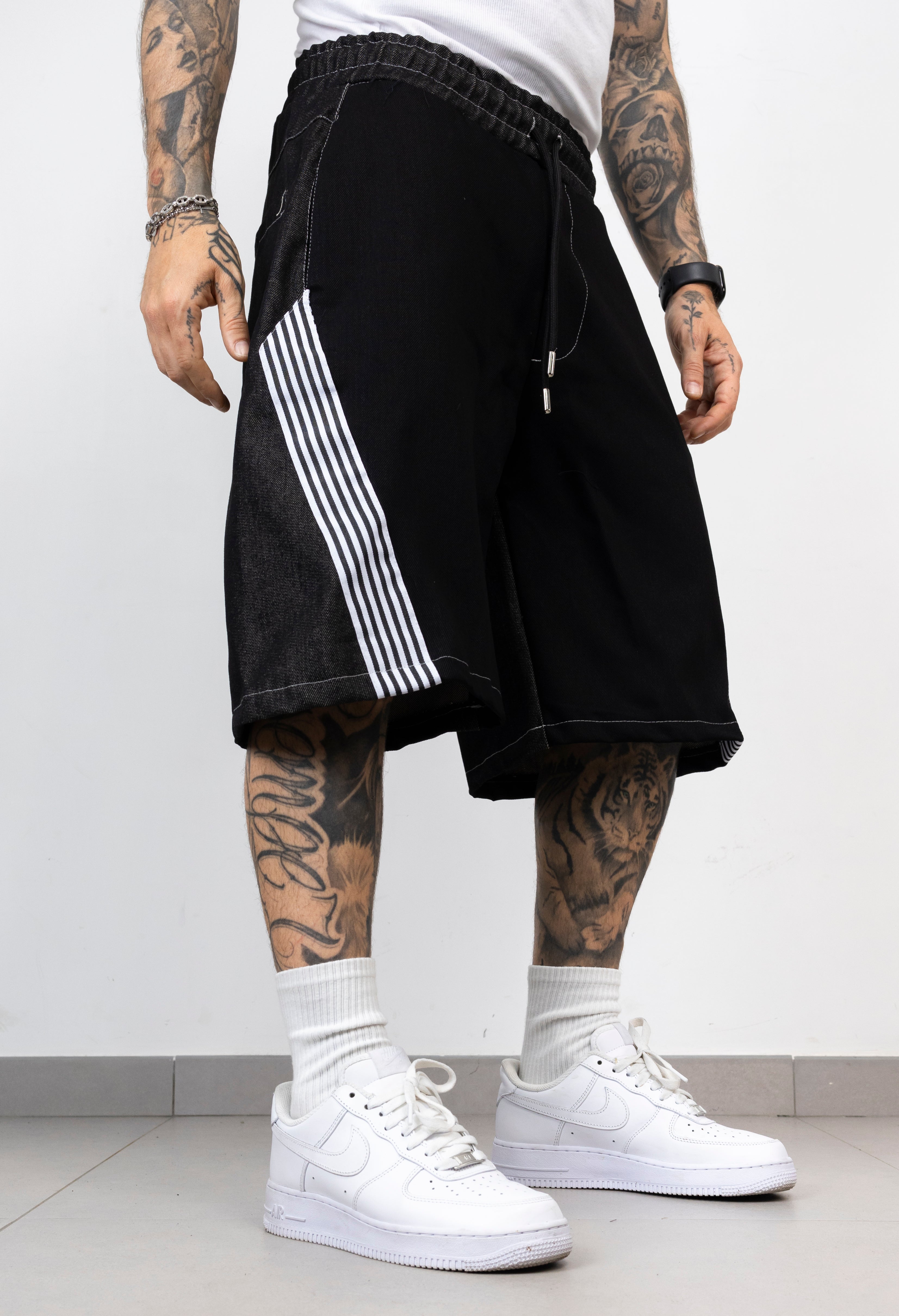 Coordinato Uomo Denim Black Stripes