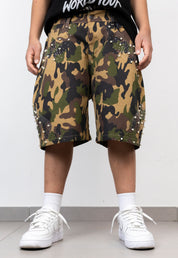 Bermuda Kids Camouflage con Perle e Strass