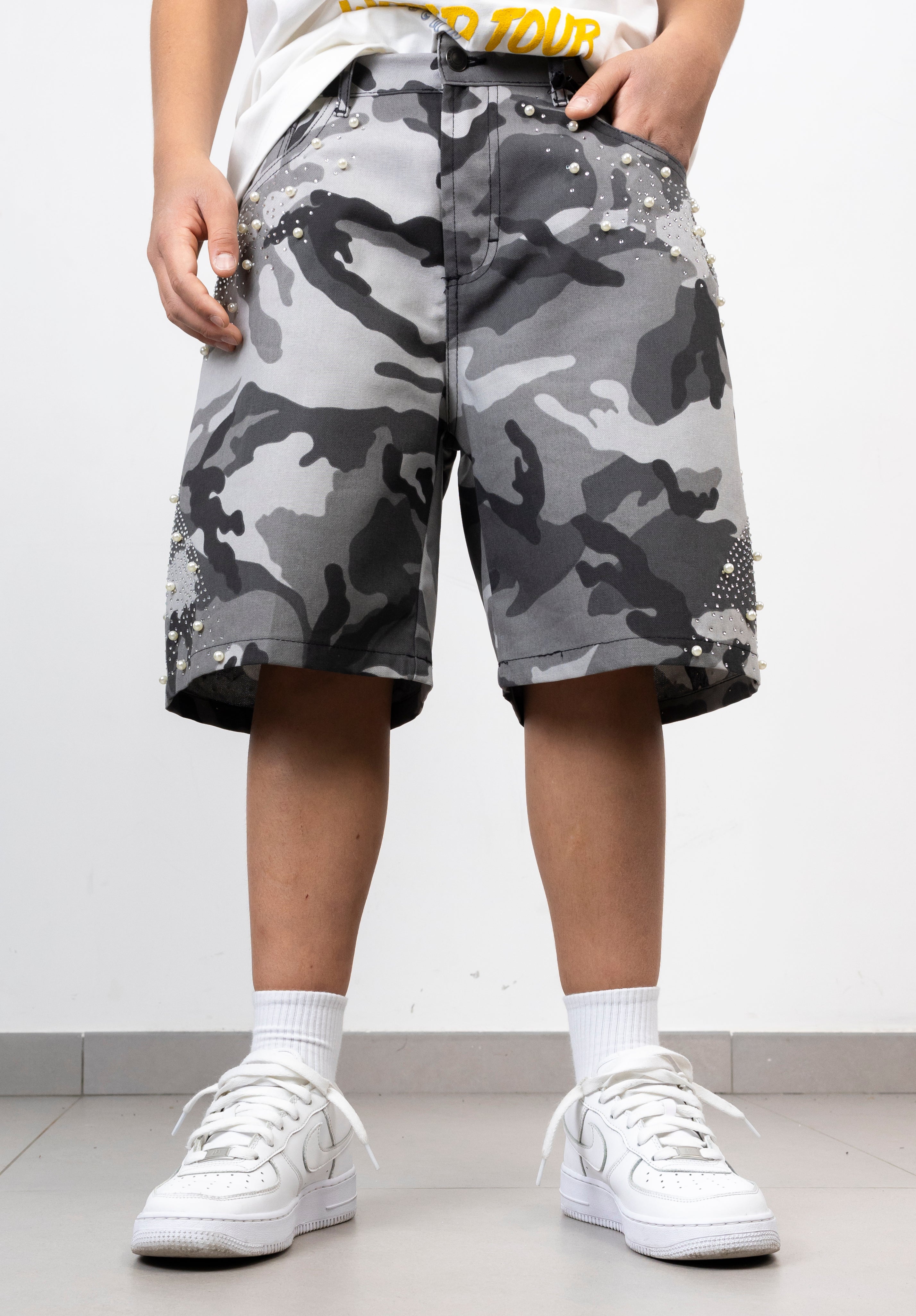 Bermuda Kids Camouflage con Perle e Strass