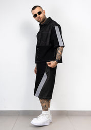 Coordinato Uomo Denim Black Stripes
