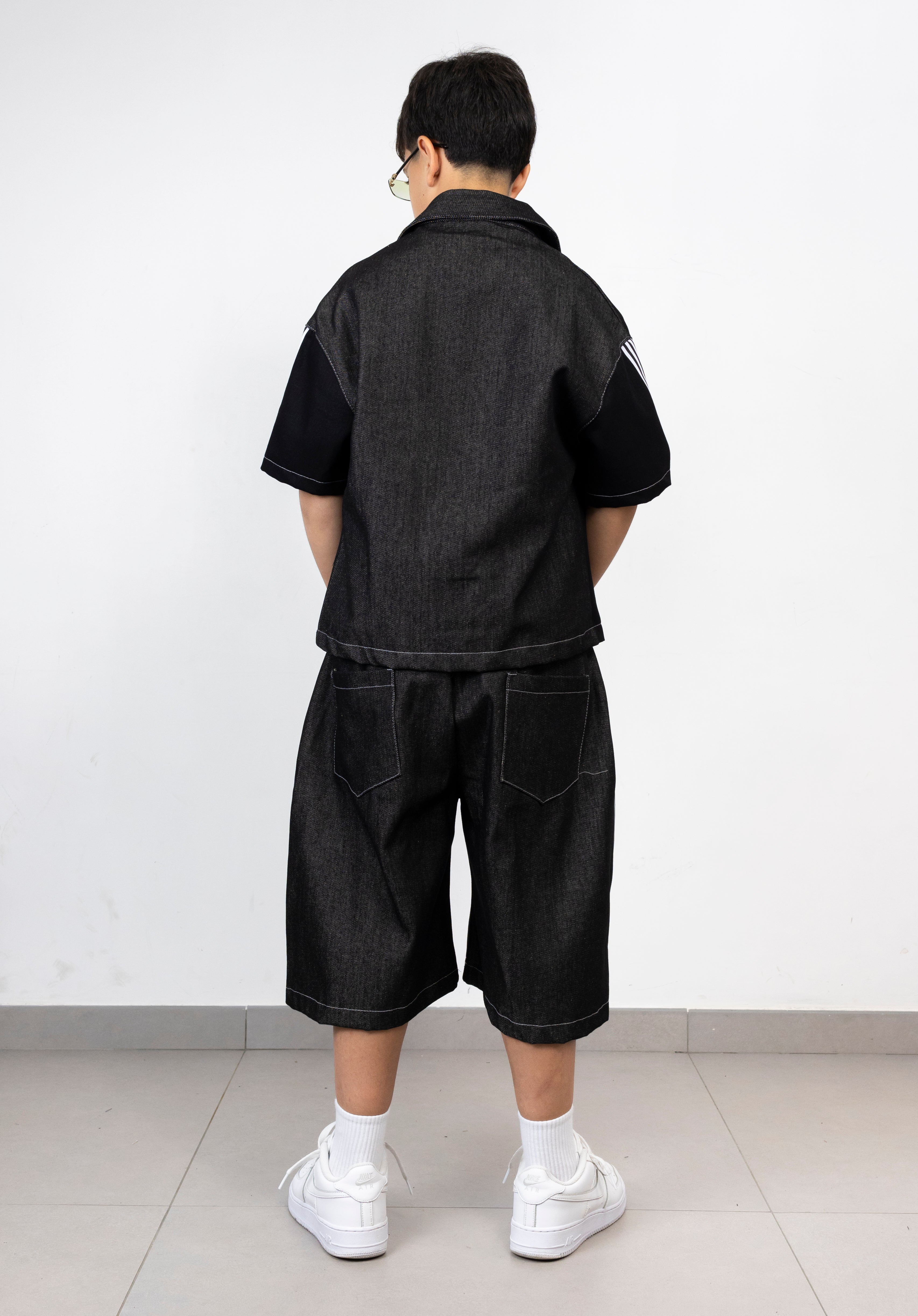 Coordinato Junior Denim Black Stripes