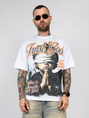 T-Shirt Uomo "Just God" con Strass