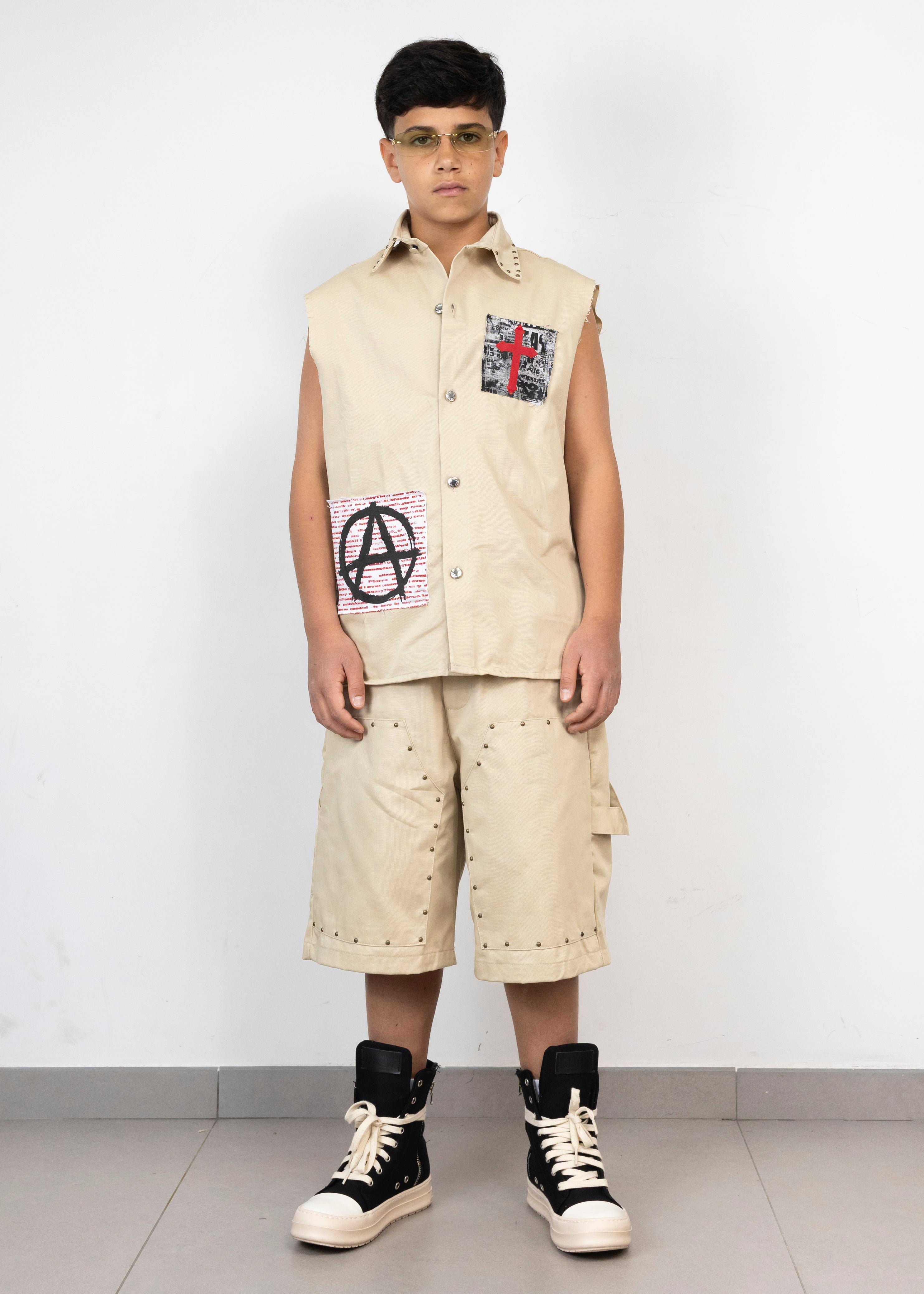 coordinato smanicato borchie junior