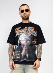 T-Shirt Uomo "Just God" con Strass