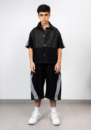 Coordinato Junior Denim Black Stripes