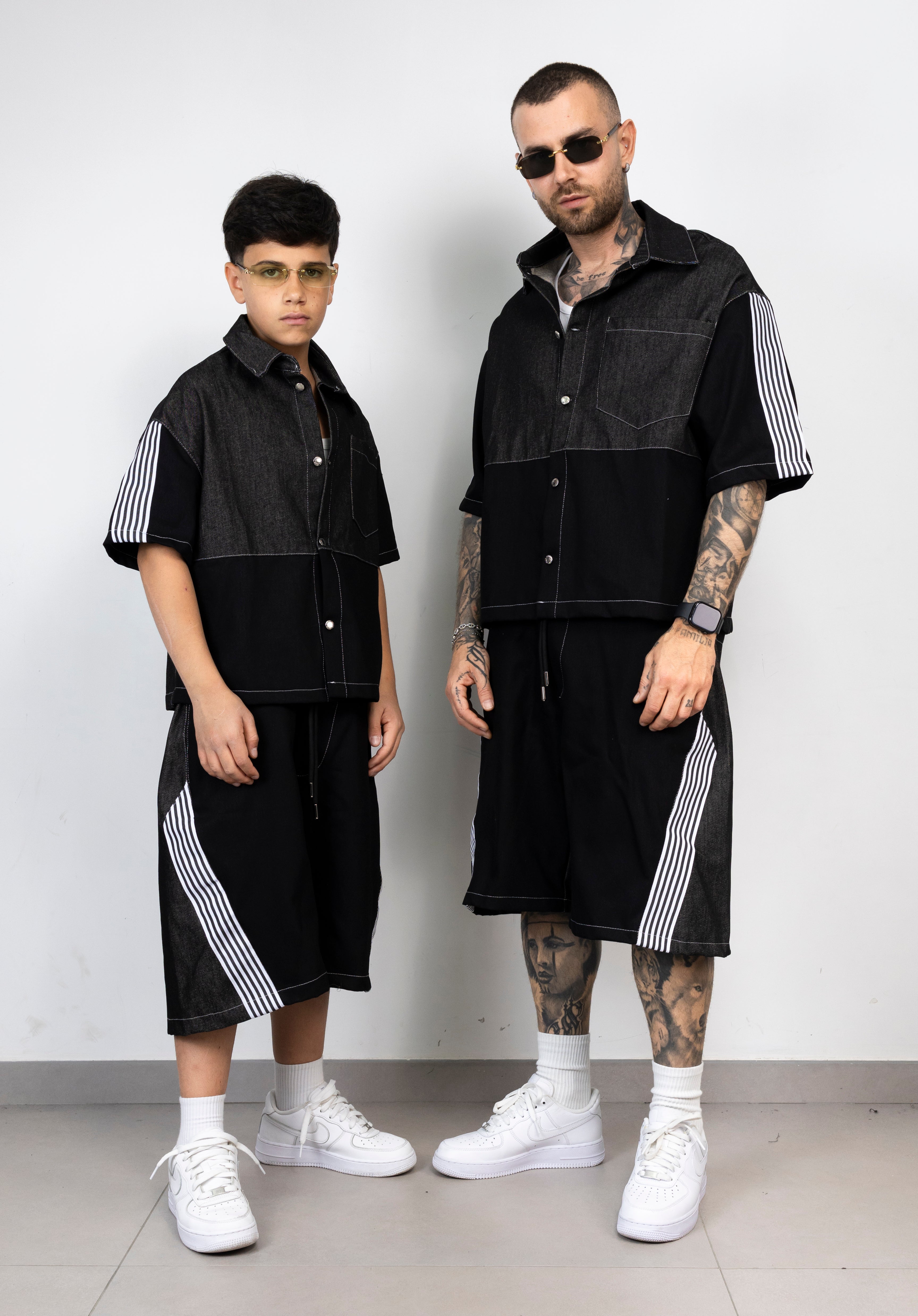 Coordinato Junior Denim Black Stripes