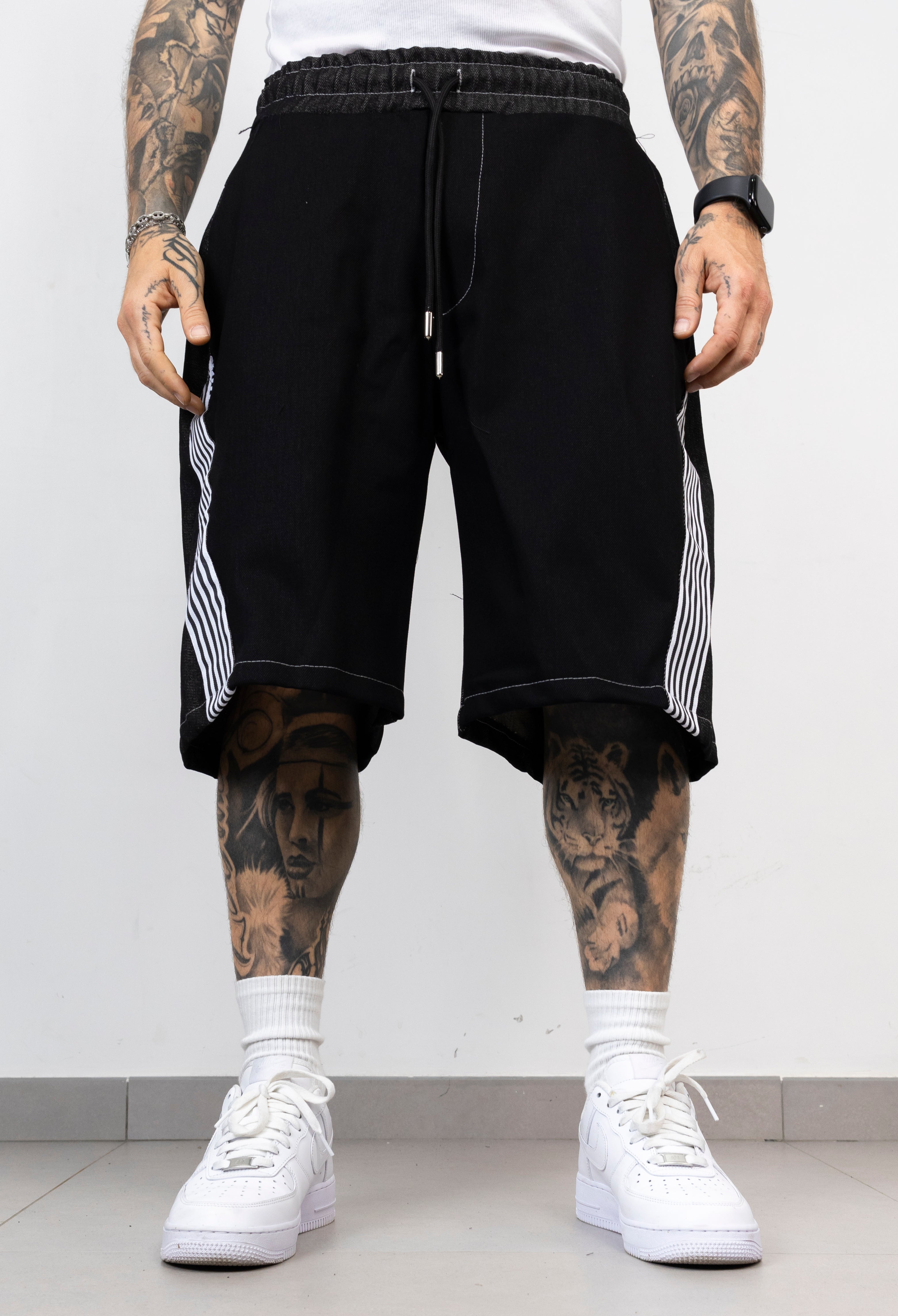 Coordinato Uomo Denim Black Stripes