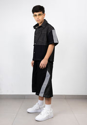 Coordinato Junior Denim Black Stripes