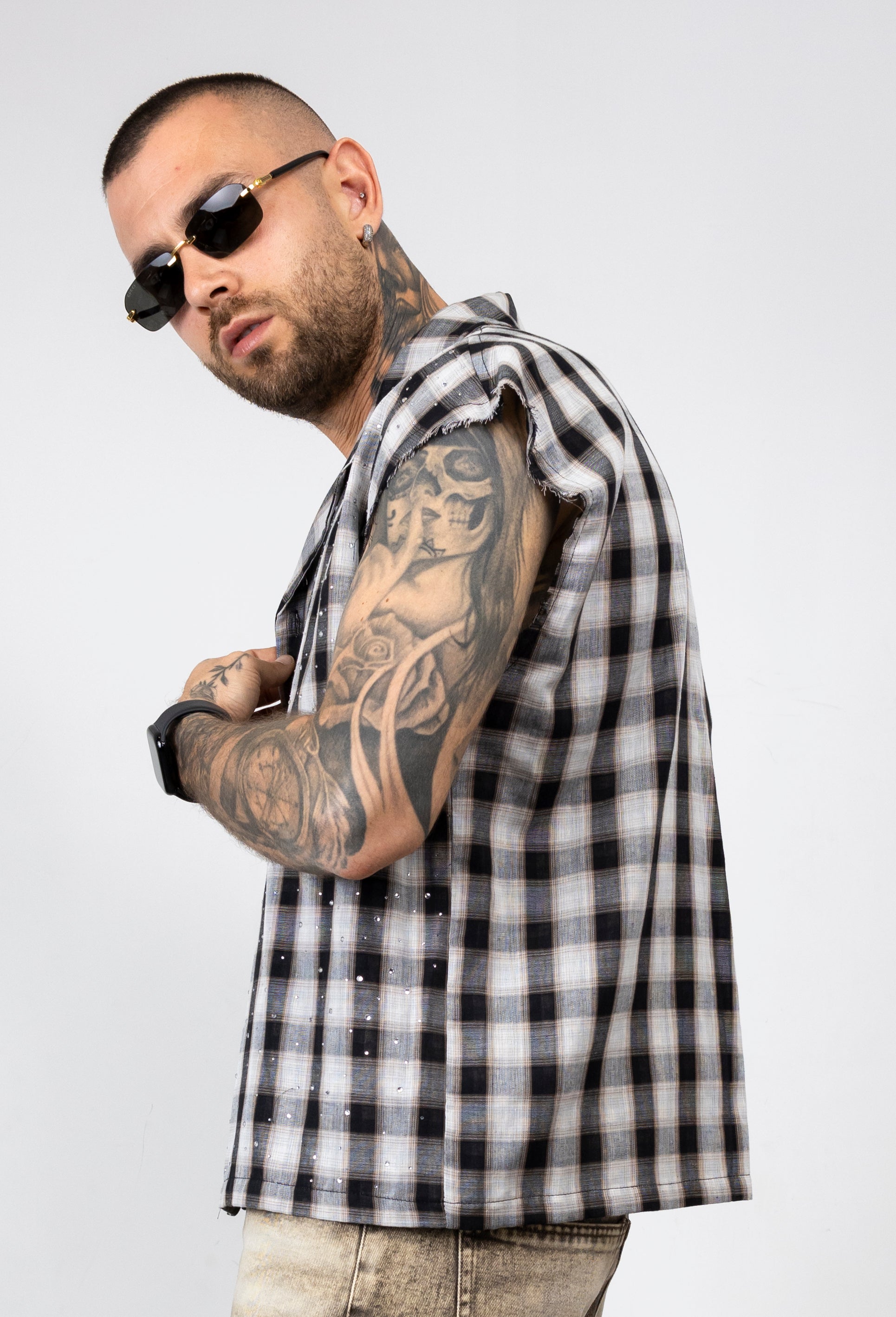 Camicia Smanicata brillantini