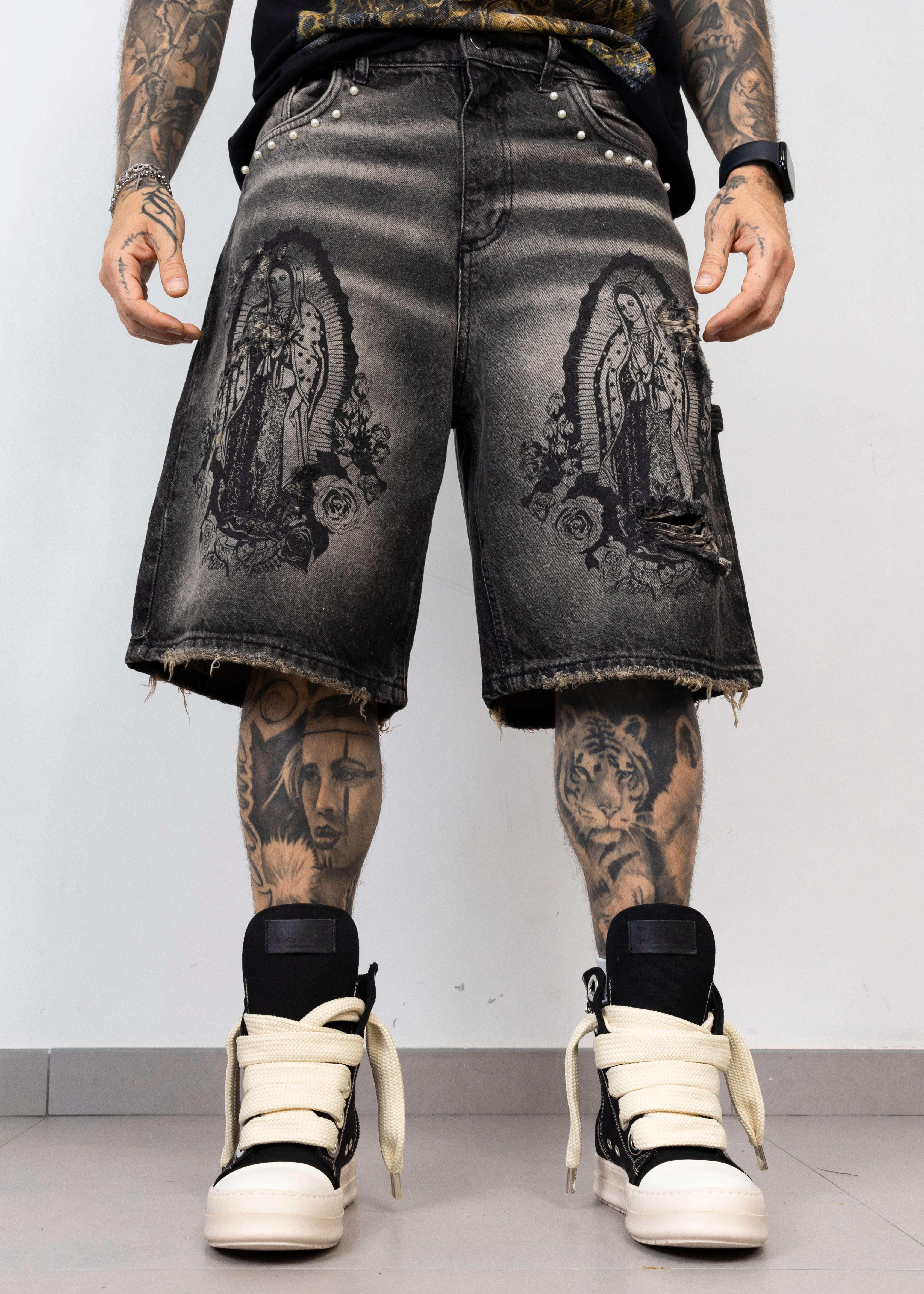 Bermuda Denim Guadalupe Stampa Frontale Iconica