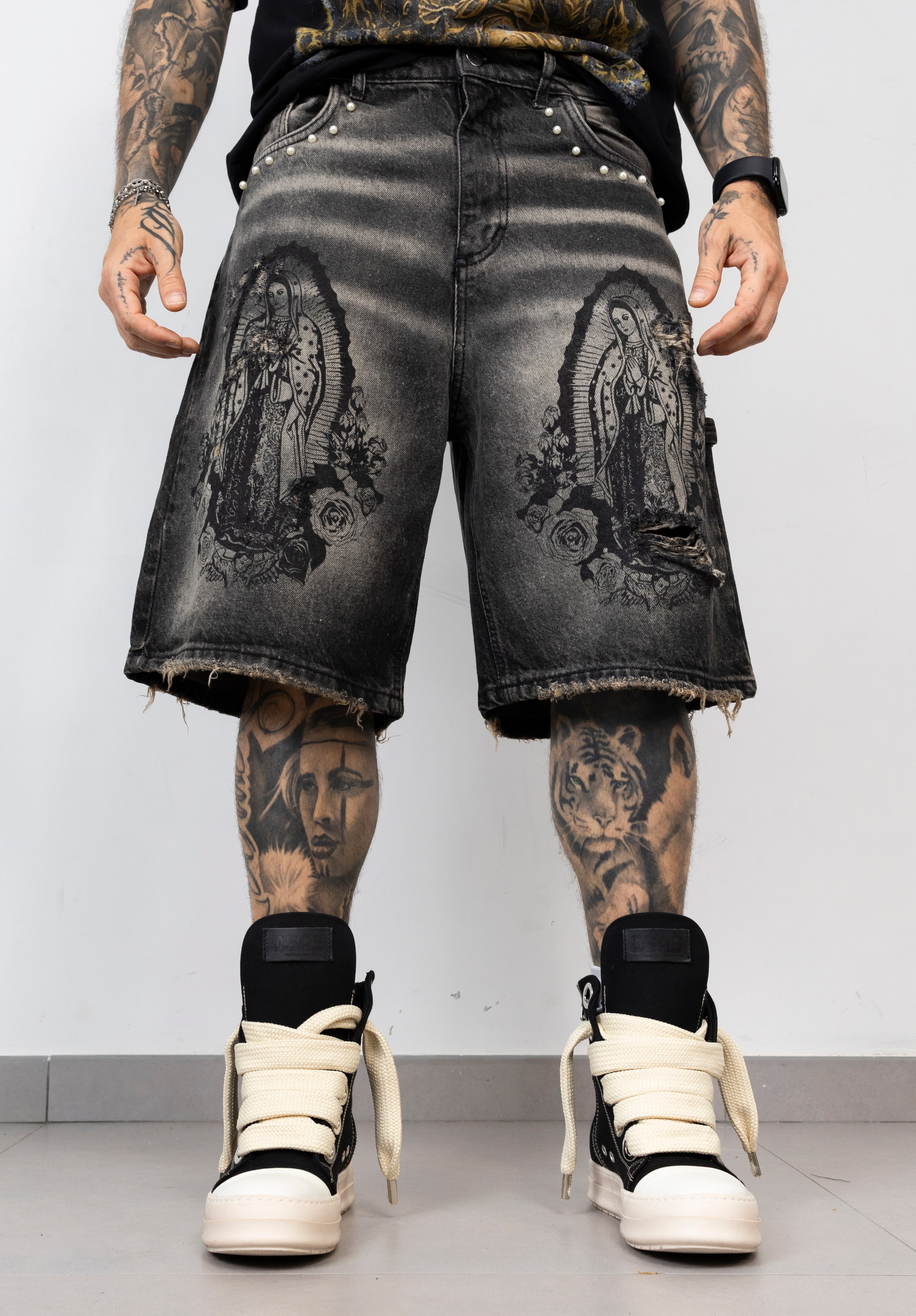 Bermuda Denim Guadalupe Stampa Frontale Iconica