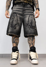 Bermuda Denim Guadalupe Stampa Frontale Iconica