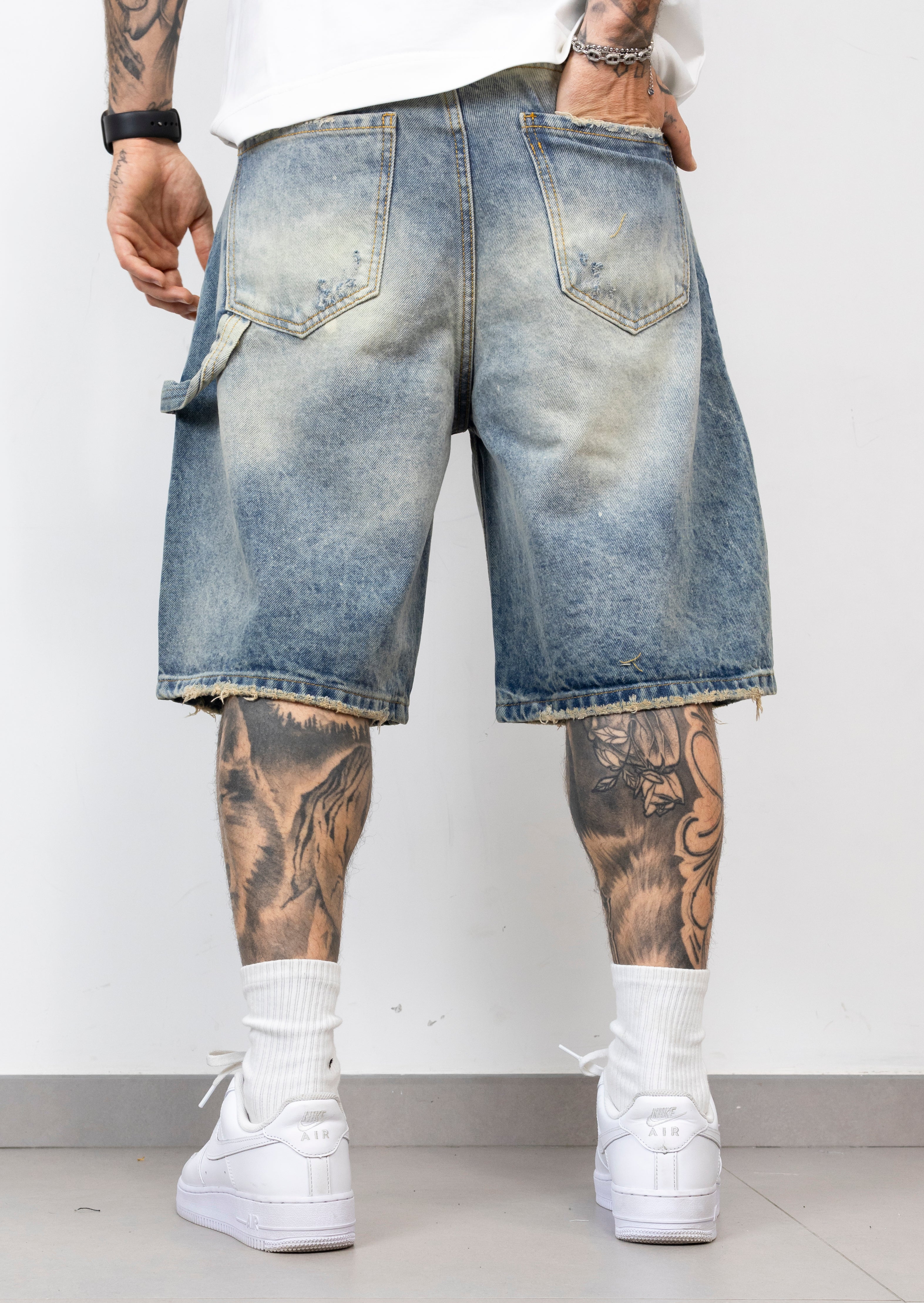 Bermuda Denim Guadalupe Stampa Frontale Iconica