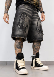 Bermuda Denim Guadalupe Stampa Frontale Iconica