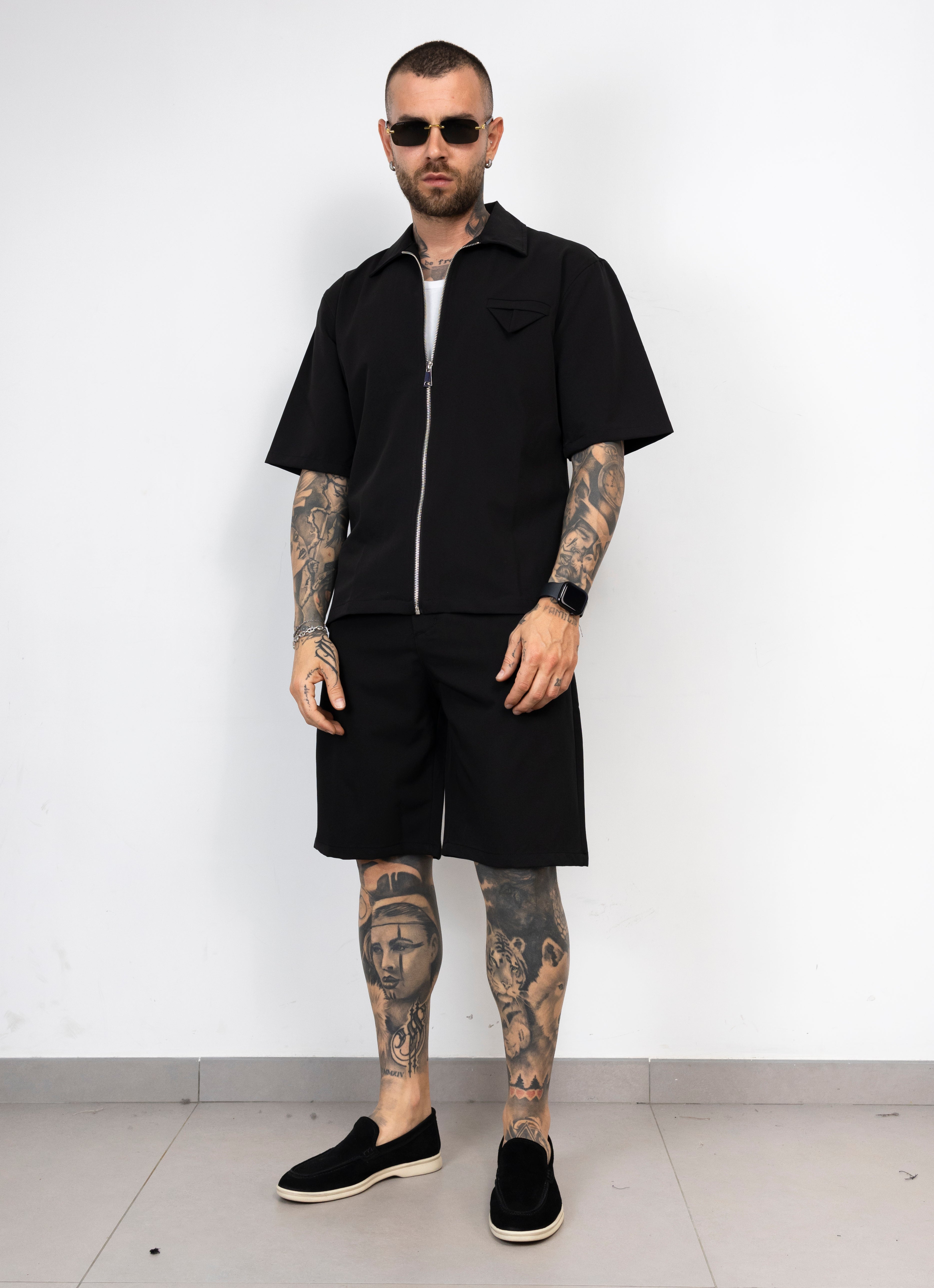 Coordinato zip con bermuda