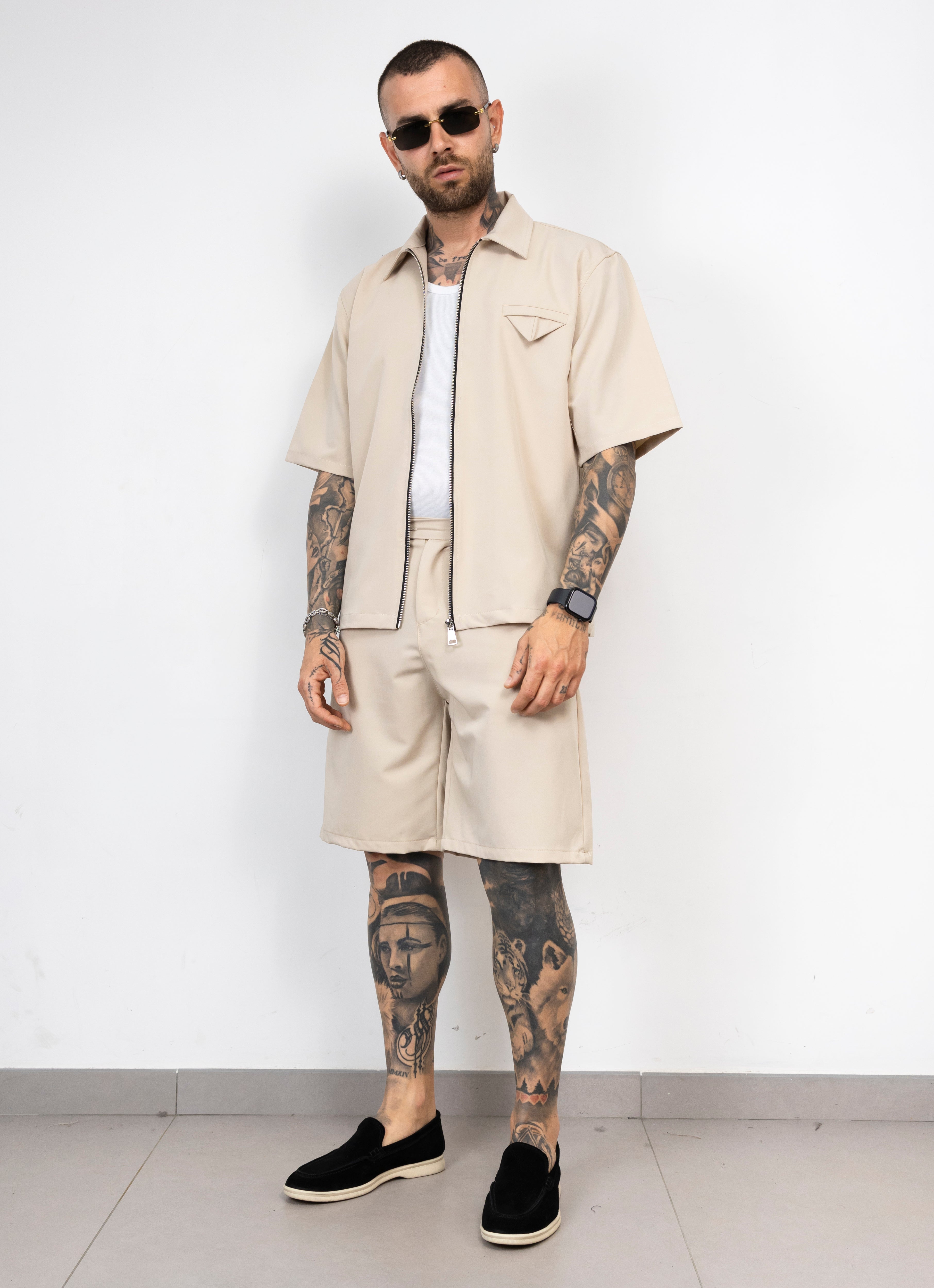 Coordinato zip con bermuda