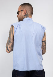 Camicia Smanicata Oversize a Righe