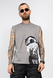 Canotta Borchie e Stampa Oversize
