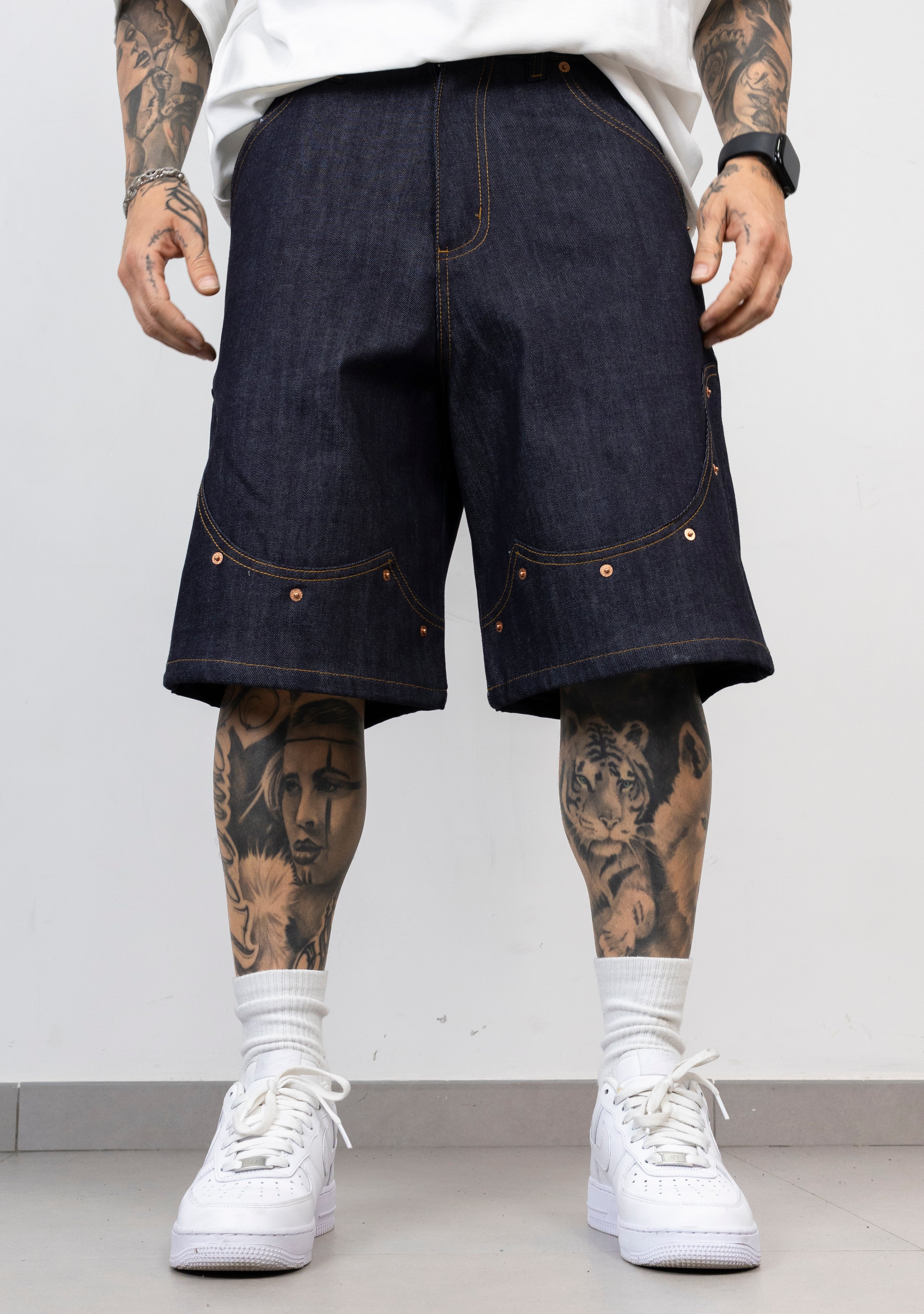 Bermuda Oversize con Rivetti denim