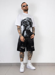 T-Shirt Oversize Graphic Print cyanotic