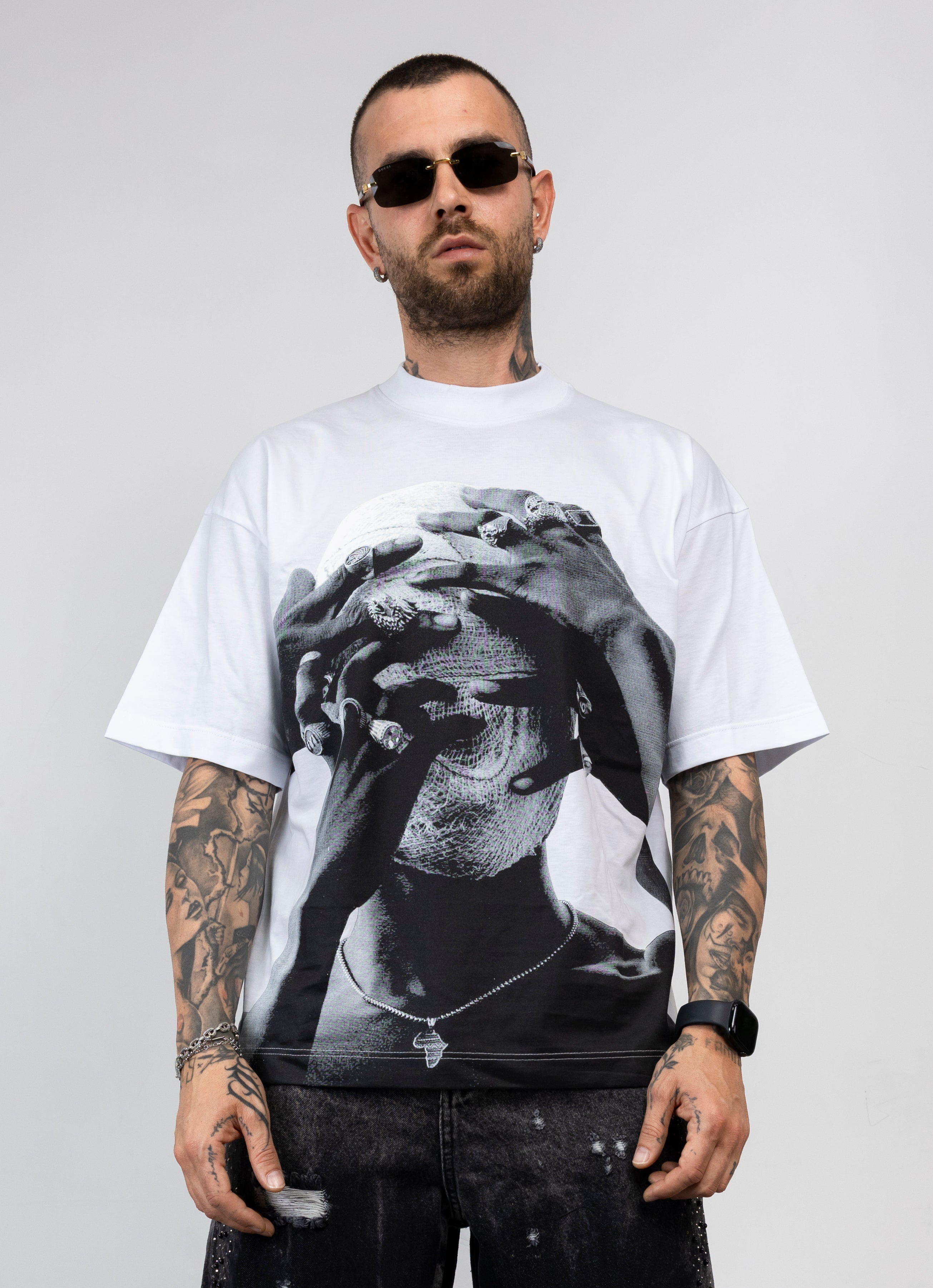 T-Shirt Oversize Graphic Print cyanotic