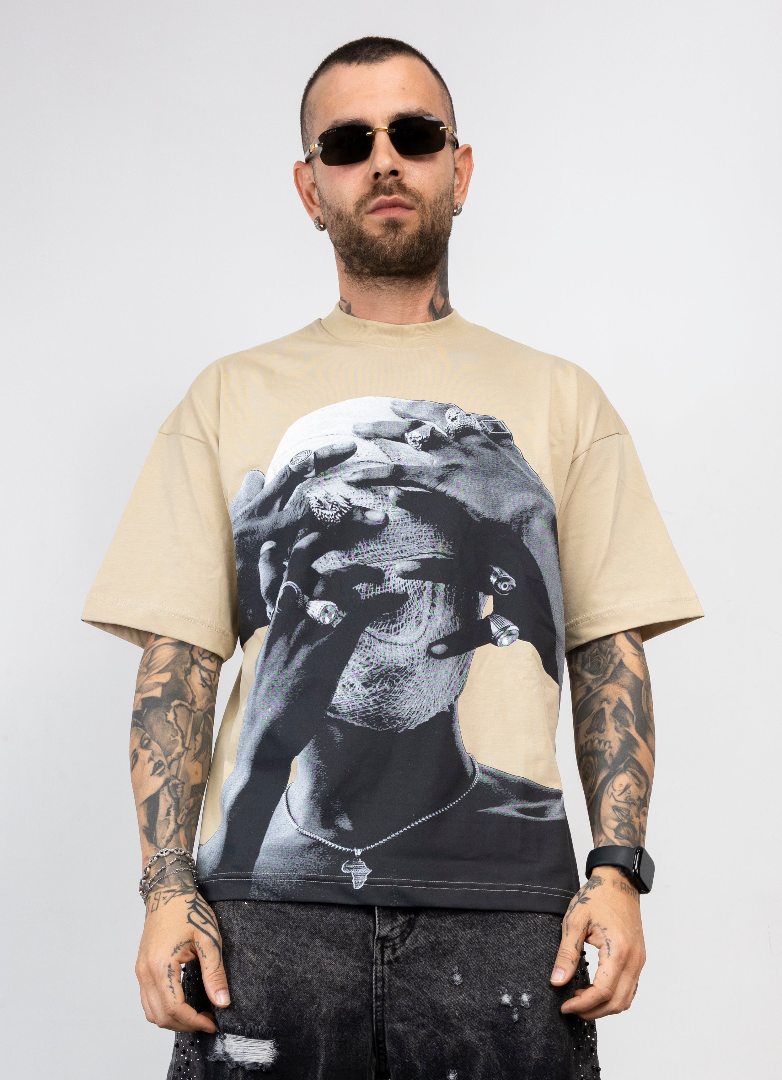 T-Shirt Oversize Graphic Print cyanotic